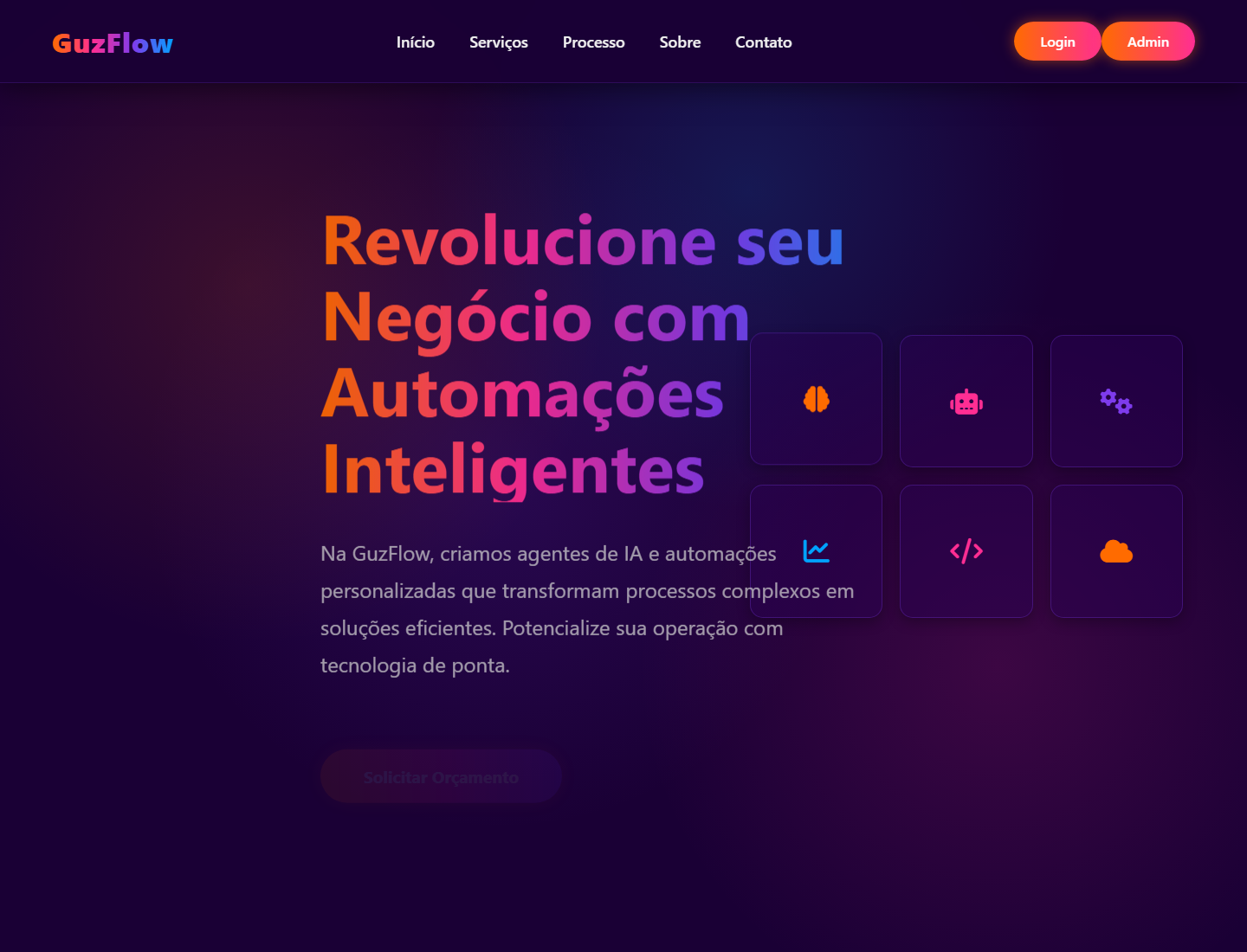 GuzFlow website homepage